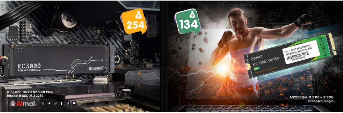 AS2280Q4L M.2 PCIe 512GB-Kingston 1024G KK3000 PSIe