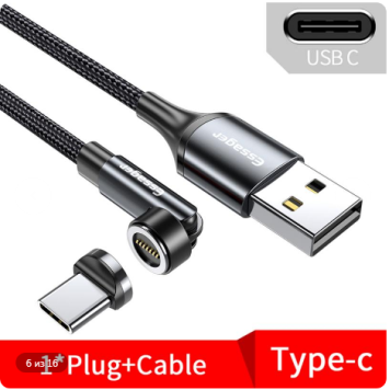  Essager 540 Fırlanan Maqnit Kabel 3A Sürətli Doldurma Mikro USB Type C kabeli iPhone Xiaomi Maqnit üçün