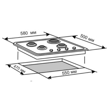 Qaz plitəsi De Luxe 5840.00gmv-055chr-2