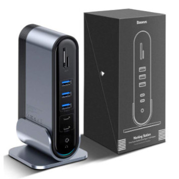 USB Hub Baseus CAHUB-DG0G Working Station Three-Screen Multifunctional, Type-C-1