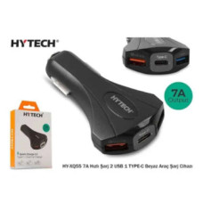 Avtomobil şarj cihazi Hytech HY-XQ55 7A Fast Charge 2 USB 1 TYPE-C