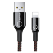 Кабель Baseus C-Shaped Light Intelligent Power-off Cable USB - Lightning 2.4A 1m Black (CALCD-01)