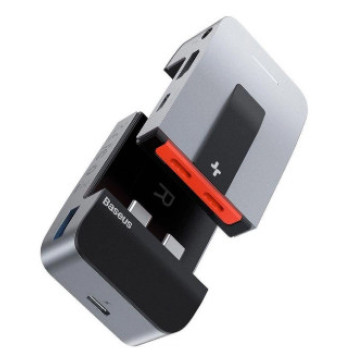 Адаптер Baseus Adapter Dual USB-C to 2хUSB+RJ45+HDMI+3.5mm (CAHUB-AJ0G)-1