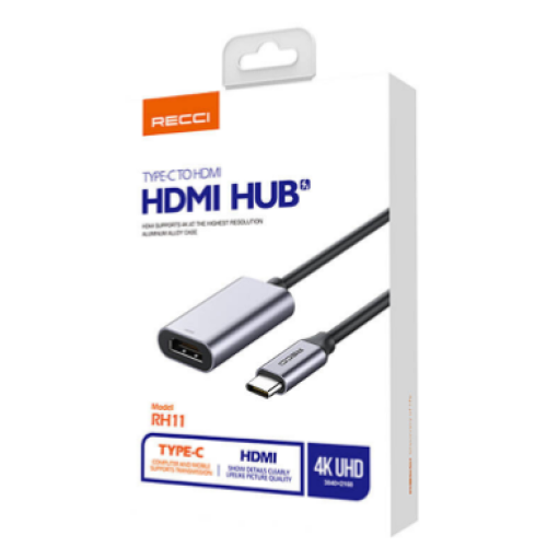 Recci RH11 Type-C - HDMI 4K adapter kabeli