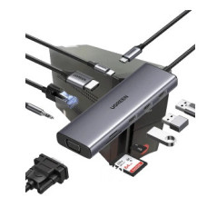 USB хаб Ugreen 15601 USB-C 10-in-1 Grey
