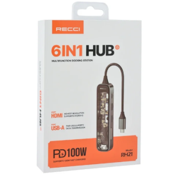 USB Hub Recci RH21 6in1-1