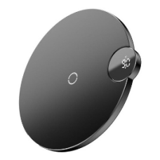 Simsiz Şarj Cihazı BASEUS Rəqəmsal LED Ekran 15W + USB-C Tipi Kabel 1,2 m, Qara, WXSX-01