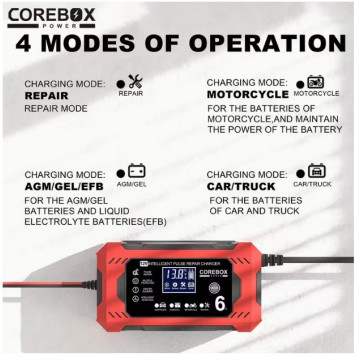 12V Batareya üçün 12V 6A Soket Ağıllı Batareya Şarj Cihazı-1