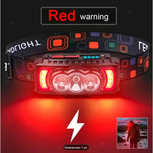 Qırmızı xəbərdarlıq işığı və 7 rejimli super parlaq LED fənər