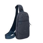 Мужска сумка кросс-боди RIVACASE 7711 Dark/Grey, полиэстер, темно-серый