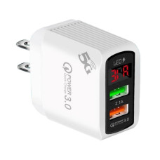 USB şarj cihazı Max 3A  15 w displeyli USB şarj cihazı Max 3A