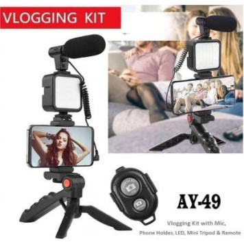 Videoyazı dəsti Ay-49 Mikrofonlu ştativ dəsti ilə Vlogging kamera Tripod_V63-2