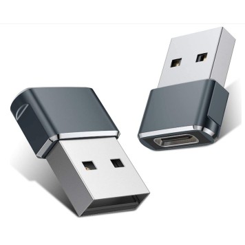 Адаптер USB-A to Type-C, серый