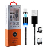 Магнитный кабель 3 В 1 TYPE-C MAGNETIC CABLE 360