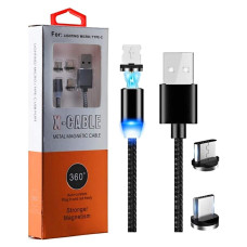Магнитный кабель 3 В 1 TYPE-C MAGNETIC CABLE 360