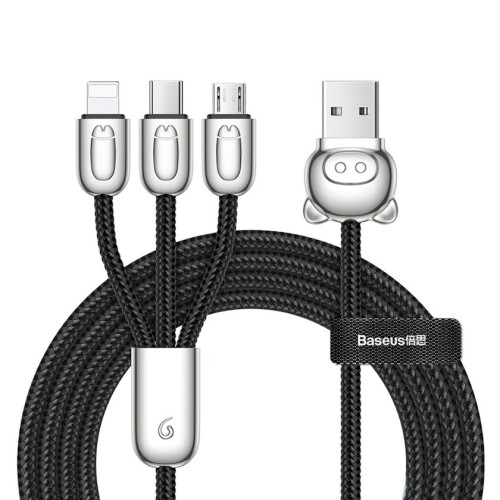 Кабель USB Baseus Halo 3in1 Micro+Lightning+Type-C 