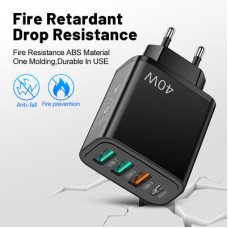 Зарядное устройство  USB Type C Charger Type-C PD40W+3USB   3 A 