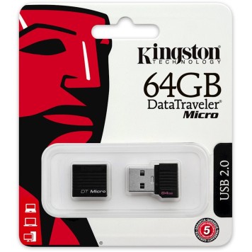 Fleş kart Kingston 64GB USB 2.0 DataTraveler Micro with YANDEX cloud space Black  DTMCK/64GB-YAN