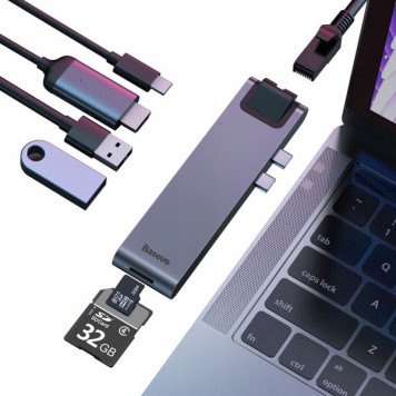 USB HUB Baseus Thunderbolt C+Pro seven-in-one smart HUB docking station-1
