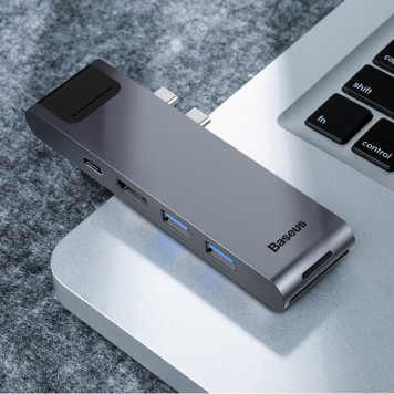 USB HUB Baseus Thunderbolt C+Pro seven-in-one smart HUB docking station-2